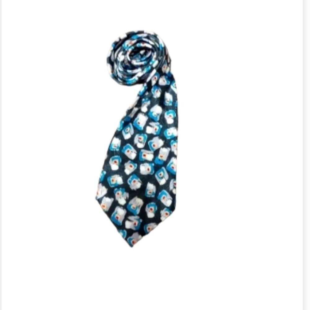 Mikael Collection York Men's Black Tie with Geometric Designs 58x4